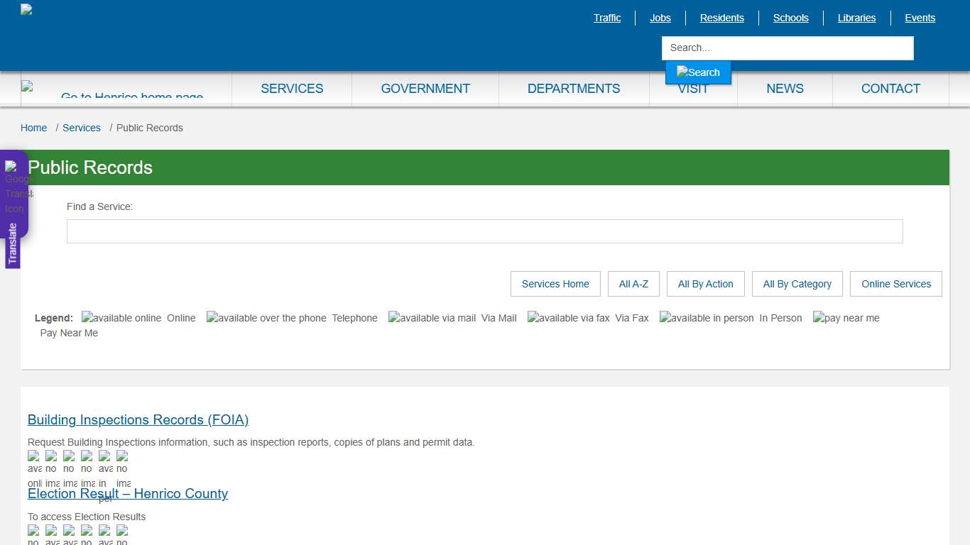 Public Records Services » Henrico County, Virginia